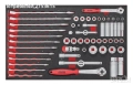 Teng Tools TEFSK57 1/4 и 3/8 57части гидория качествени ключове вложки камъни комплект, снимка 1