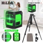 HILDA Лазерен нивелир 2 линии зелен лъч със статив 1М самонивелиращ, снимка 2