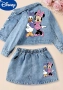 7/8г Disney Страхотен дънков комплект Мини Маус Minnie mouse пола и дънково яке, снимка 1