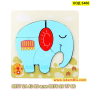 Детски дървен пъзел Слон с 3D изглед и размери 14.5 х 15.4 см. - модел 3460 - КОД 3460