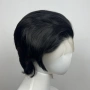 Къса черна перука с дантела 13x4 - скосен боб, естествен ефект, снимка 5