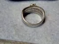 СКЪПОЦЕНЕН СРЕБЪРЕН ПРЪСТЕН СРЕБРО 925 с БЯЛА ПОЗЛАТА и ФАСЕТИРАНИ ЦИРКОНИ и МОЙСАНИТ КАМЪНИ 36964, снимка 8