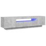 vidaXL ТВ шкаф с LED осветление, бетонно сив, 160x35x40 см(SKU:804431