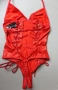 Ann Summers XS/S (UK 8-10) червено боди с кожен ефект и отворено дъно, снимка 5