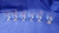 Ретро малки симпатични ракиени чашки, ръчна гравюра, син оттенък – 6 бр, снимка 4