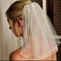 Къс булчински воал с перли за сватба или моминско парти 42х50 см було, снимка 2