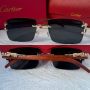 Cartier висок клас слънчеви очила Мъжки Дамски слънчеви с дървени дръжки