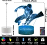 Холограмна 3D LED лампа Spider Man-дистанционно управление 16 цвята+други режими на управление, снимка 5