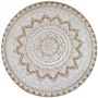 vidaXL Плетен килим от юта с принт, 90 см, кръгъл（SKU:245339