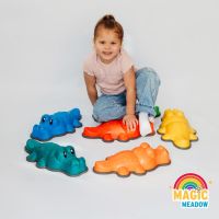 MagicMeadow Крокодилски стъпала 6 броя, игра за деца с аутизъм за баланс и координация, снимка 9 - Образователни игри - 45497033