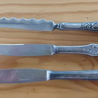 Стари колекционерски ножчета с посребрени дръжки, снимка 1 - Прибори за хранене, готвене и сервиране - 45297450