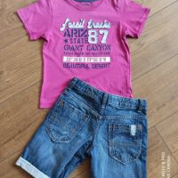 ZARA и DETROIT детски къси дънки, тениска и ризка, снимка 6 - Детски къси панталони - 45436398