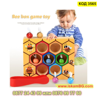 Кошер с пчели, Образователна дървена игра Монтесори - КОД 3565, снимка 2 - Образователни игри - 45023355