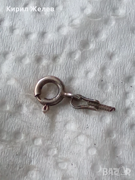 Сребърна карабинка закопчалка 21899, снимка 1