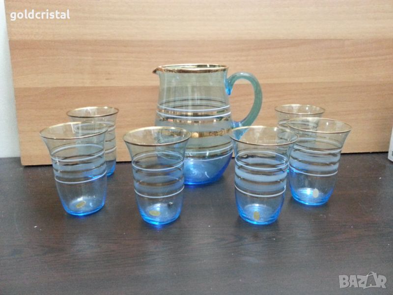 Ретро стъклени чаши с кана Чехословакия , снимка 1