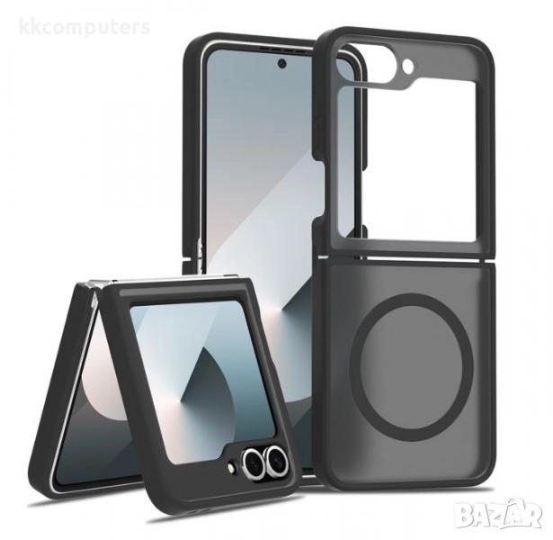 Калъф силикон мат MagSafe / Черен / за Samsung Z Flip 6 / Z Flip 7 Fe Баркод : 3132998, снимка 1