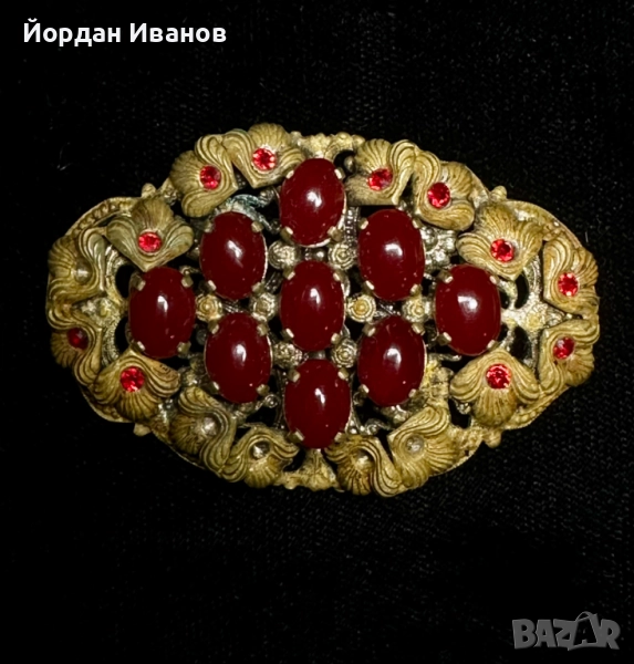 Старинна чешка брошка , снимка 1