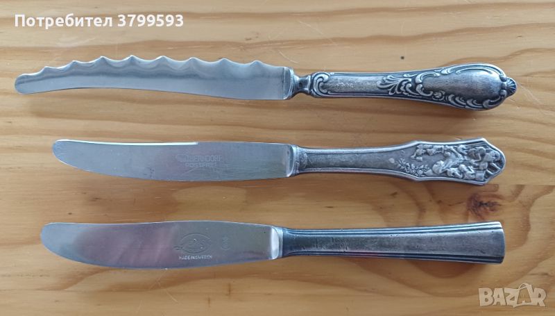 Стари колекционерски ножчета с посребрени дръжки, снимка 1