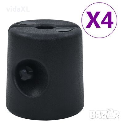 vidaXL Баластни тежести за шатра, 4 бр, PE, черни（SKU:47689, снимка 1