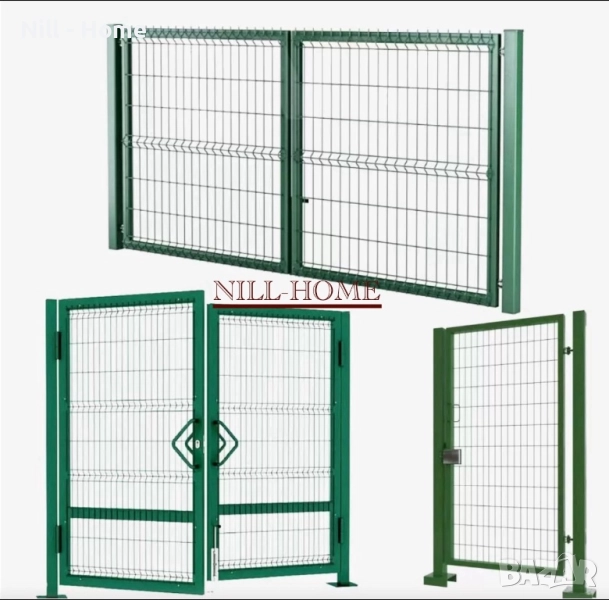 ВРАТИ- ПЕШЕХОДНИ/ПОРТАЛНИ - оградни пана- оградни колове-Мрежа с декорация, снимка 1