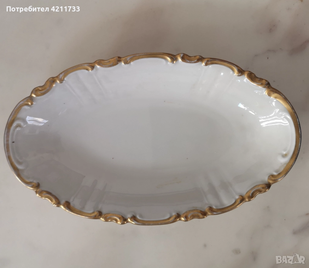 изящтна овална купа с позлата НОВО, снимка 1