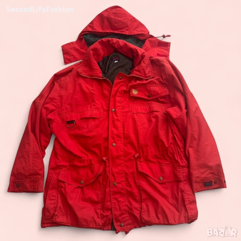 Мъжко яке Fjallraven Gore-Tex Vintage произведено в Португалия червено размер L с качулка, снимка 1