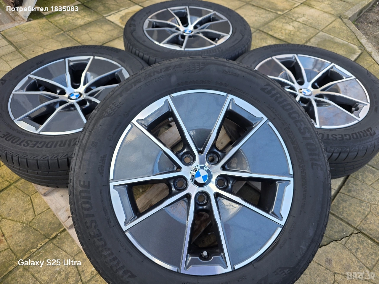 Лети джанти 16ки 5х112 BMW + летни гуми 205/60/16 Bridgestone, снимка 1