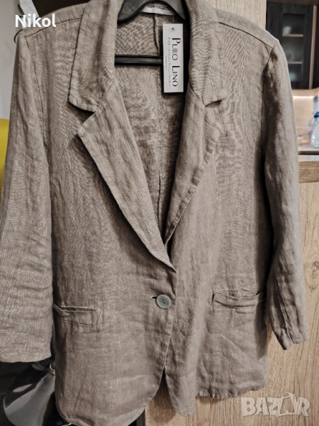 Лятно дамско сако от лен, снимка 1