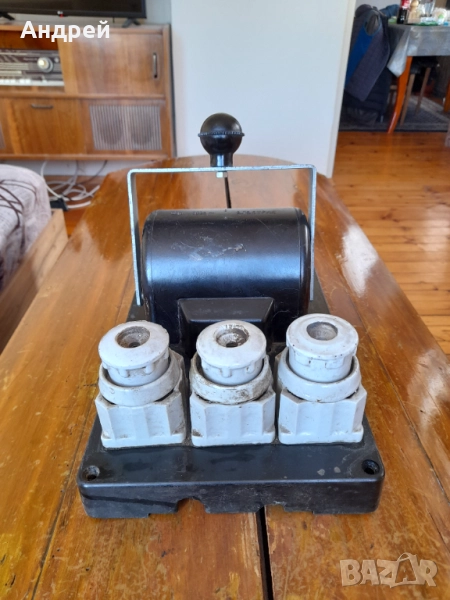 Стар електрически трифазен шалтер,прекъсвач,изключвател,включвател, снимка 1