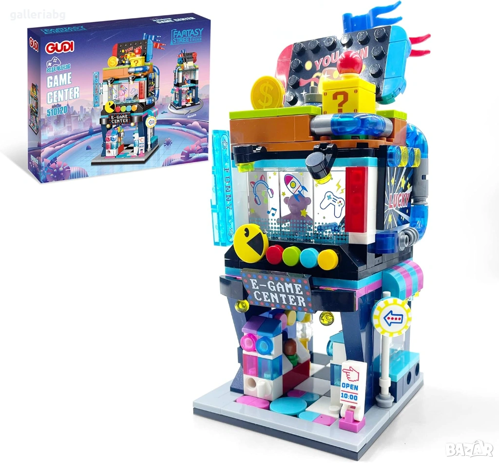 Конструктор мини улица „Game Center“ – аркадна зала, 300 части, мини блокчета, снимка 1