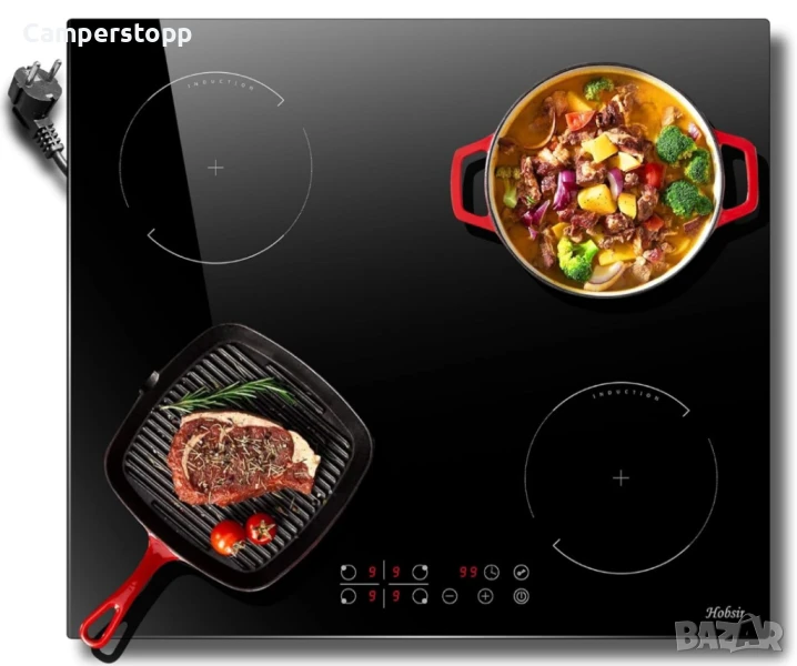 Induktionskochfeld mit Stecker 4 Zonen, снимка 1