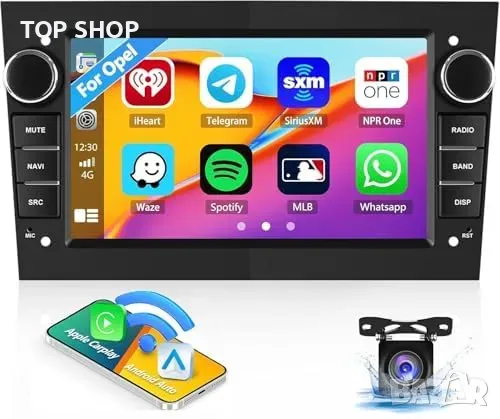 Нов Двоен DIN Android 13 CarPlay Радио за кола Opel Astra Corsa Zafira, снимка 1