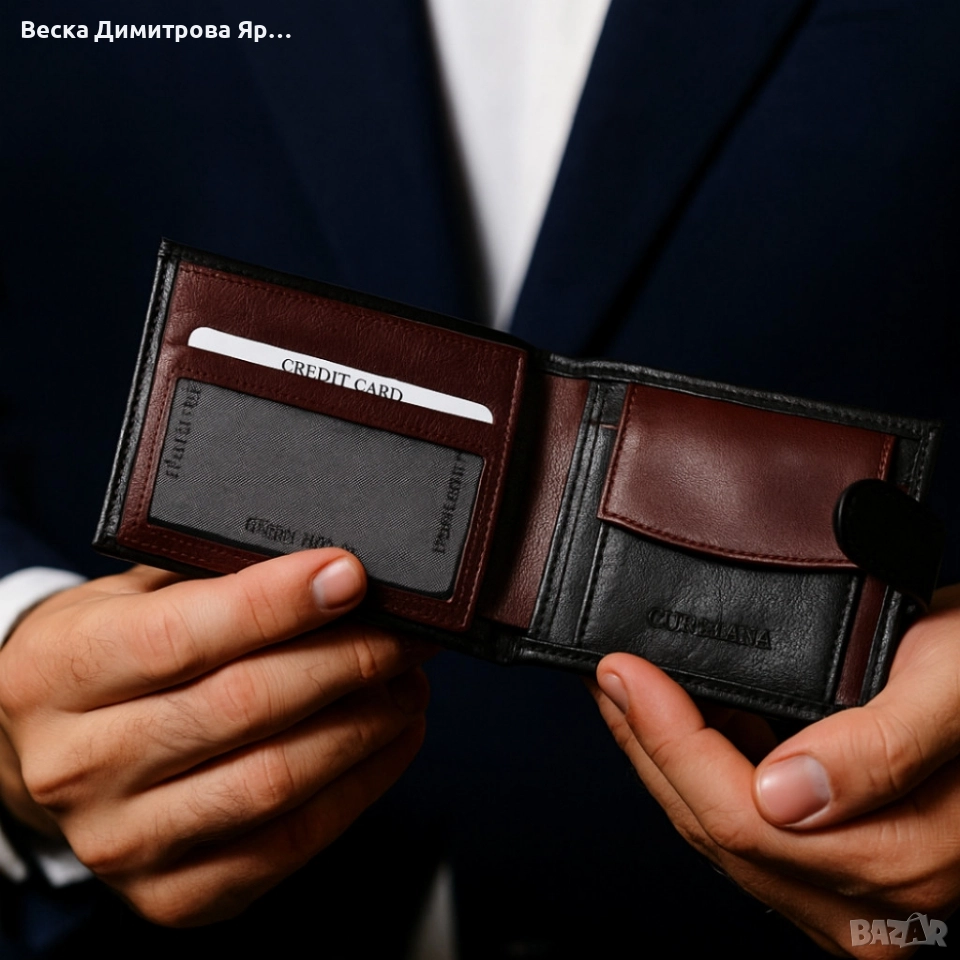 Портфейл от естествена к. NAKISA, снимка 1