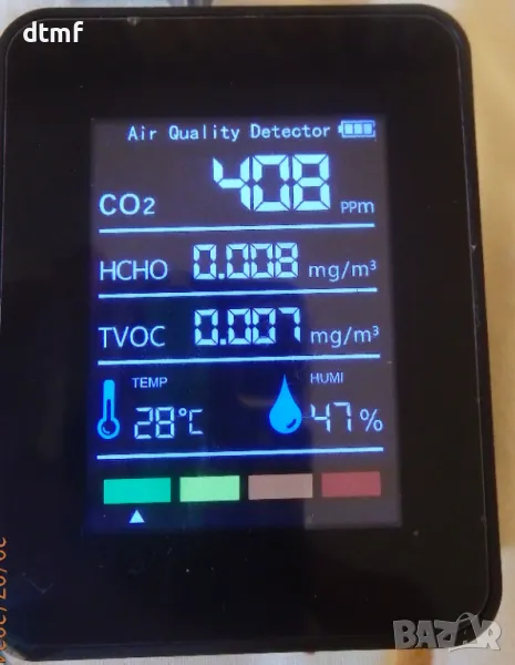 Тестер за качеството на въздуха CO2 и др., снимка 1