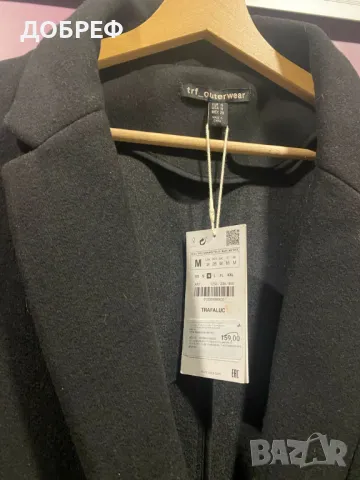 Чисто ново черно късо палто ZARA, снимка 2 - Палта, манта - 49465632