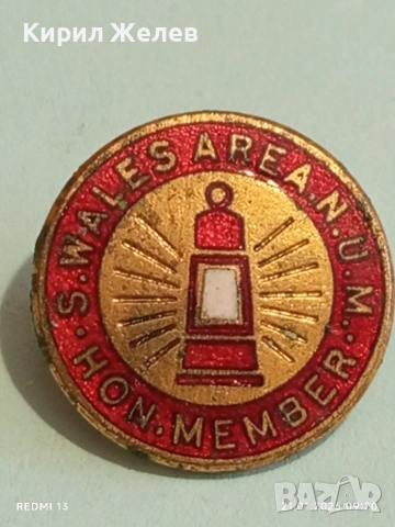 Почетна членска значка на Националния съюз на миньорите Южен Уелс 51680, снимка 2 - Колекции - 53171676