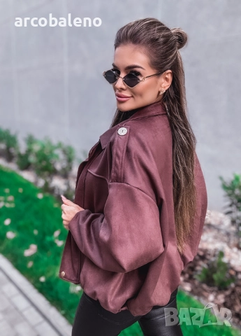 Дамско яке от рубинено-червен велур, снимка 9 - Якета - 52255282