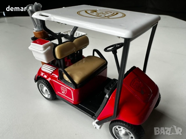Миниатюрна играчка - голф количка, лят модел голф количка в мащаб 1:36, червена, снимка 10 - Коли, камиони, мотори, писти - 54105586