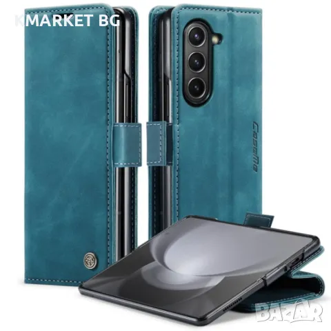 Samsung Galaxy Z Fold5 5G Retro Magnetic Wallet Кожен Калъф и Протектор, снимка 2 - Калъфи, кейсове - 48115624