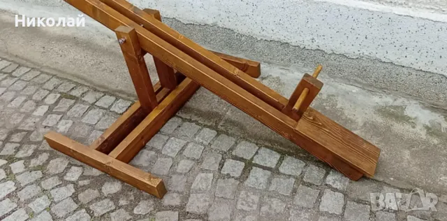 Детска дървена балансираща люлка везна тип конче за двор градина детска площадка люлка карбалка, снимка 2 - Други - 49690059