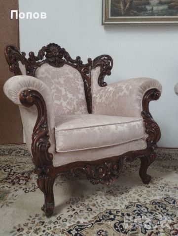 Италианска барокова гарнитура, снимка 16 - Дивани и мека мебел - 45373658