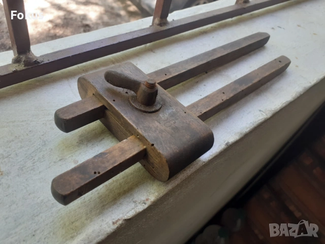Стар антикварен измервателен дърводелски инструмент примитив, снимка 2 - Антикварни и старинни предмети - 54282583