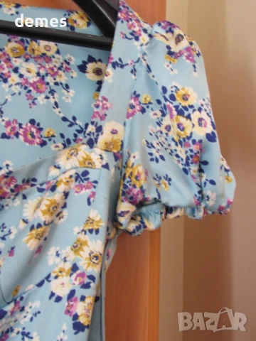 Сатенена рокля с къс ръкав ZARA, размер M, снимка 3 - Рокли - 50775130