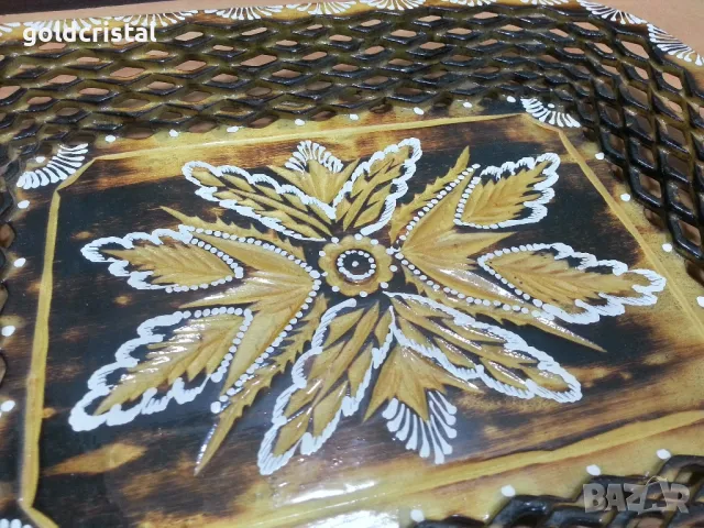 Стар дървен поднос дърворезба , снимка 6 - Антикварни и старинни предмети - 49875038