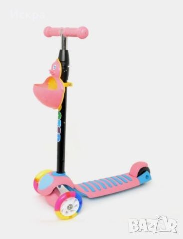 Детски скутер с LED светещи колела, снимка 5 - Скутери и тротинетки - 45583102