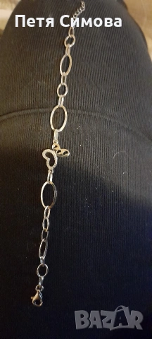 сребърна гривна 18см, снимка 2 - Гривни - 53301342