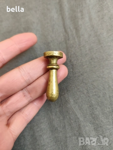 Антикварен бронзов сигнет – Колекционерски печат с монограм, снимка 3 - Други ценни предмети - 53385428