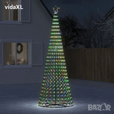 vidaXL Коледна елха светещ конус 688 LED цветна 300 см(SKU:358071), снимка 2 - Декорация за дома - 52573845
