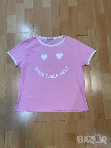 Розова тениска , снимка 1 - Тениски - 45356347