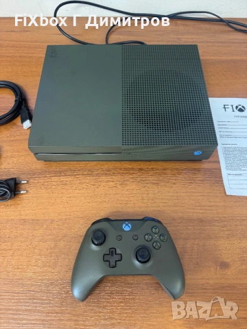 Xbox One S 1TB Military Green с 6 месеца гаранция , снимка 2 - Xbox конзоли - 54122892